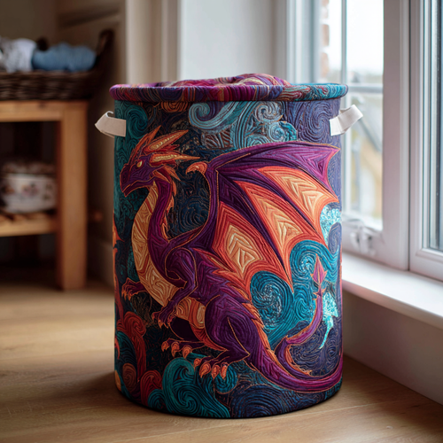 Dragon Flame Quilted Laundry Basket NCU0DDK1218