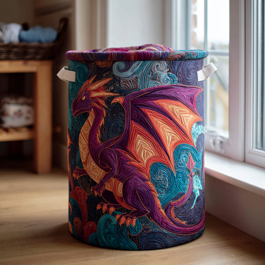 Dragon Flame Quilted Laundry Basket NCU0DDK1218