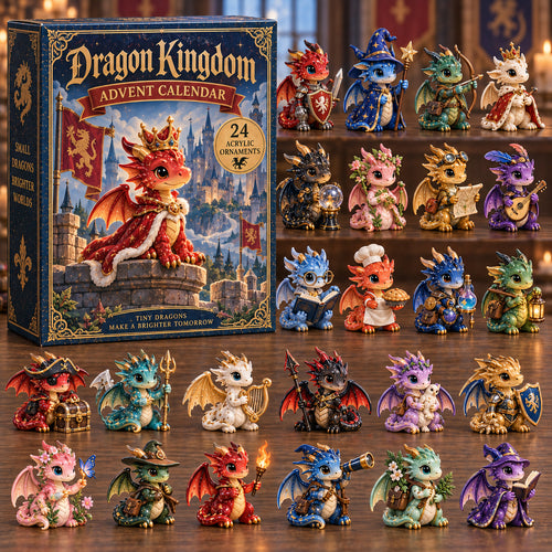 CHRISTMAS KICKOFF 40% OFF - Dragon Kingdom Advent Calendar 2026 - 24-Day Festive Countdown, Acrylic Charms Blind Box - Gift For Dragon Lovers AC0TV017
