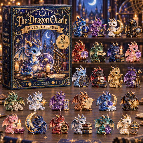 CHRISTMAS KICKOFF 40% OFF - Dragon Oracle Advent Calendar 2026 - 24-Day Festive Countdown, Acrylic Charms Blind Box - Gift For Dragon Lovers AC0TV016