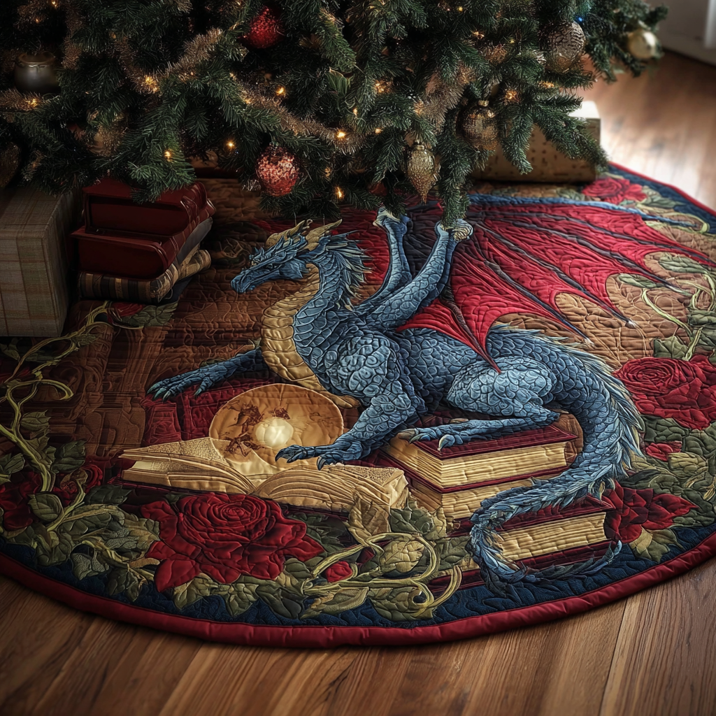 Dragon Realm Christmas Quilted Tree Skirt NCU0DDK1965