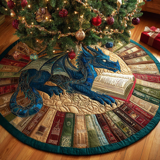 Dragon Scroll Guardian Christmas Quilted Tree Skirt NCU0NTD858