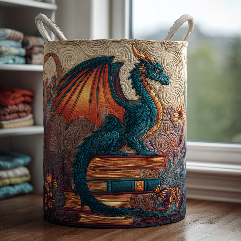 Dragon Shadow Quilted Laundry Basket NCU0DDK1221