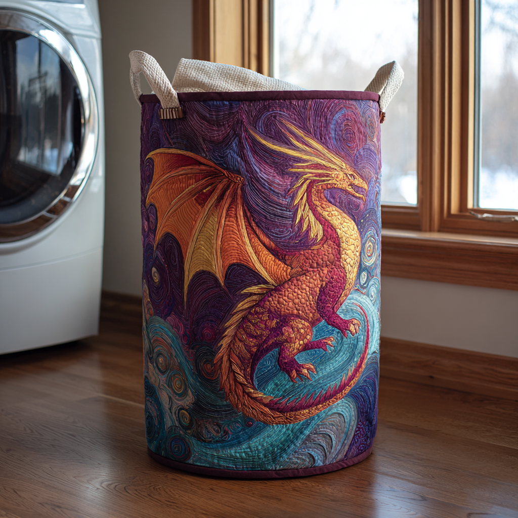Dragon Spirit Quilted Laundry Basket NCU0DDK1219