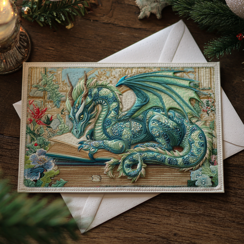 Dragon Story Quilted Fabric Postcard NCU0DDK1913