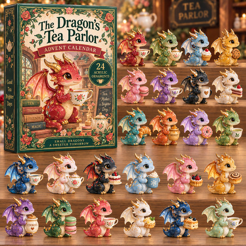 CHRISTMAS KICKOFF 40% OFF - Dragon Tea Parlor Advent Calendar 2026 - 24-Day Festive Countdown, Acrylic Charms Blind Box - Gift For Dragon Lovers AC0TV013