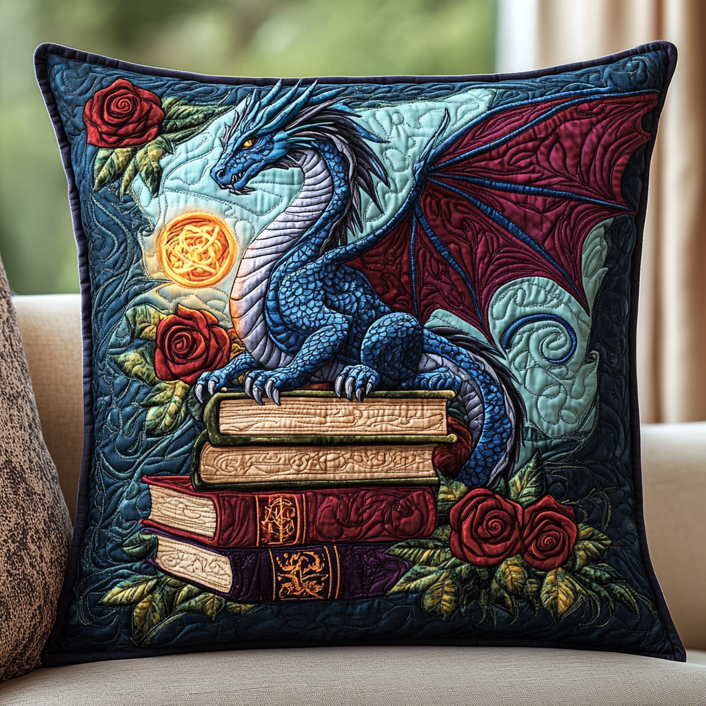 Dragon Wisdom Quilted Pillow Case NCU0DK808