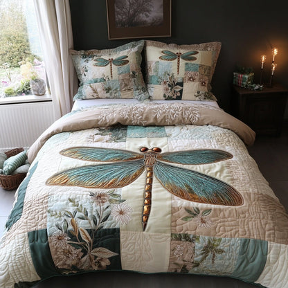 Dragonfly Bliss 3-Piece Quilted Bedding Set NCU0DV1545