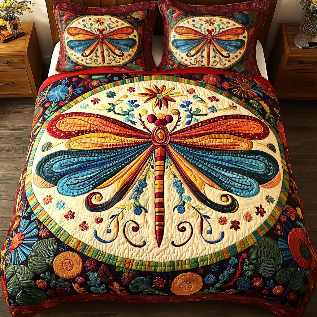 Dragonfly Bloom Duvet Cover Set NCU0PVL258