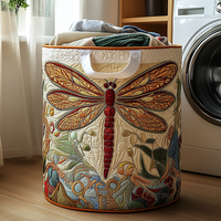 Dragonfly Bloom Quilted Laundry Basket NCU0DDK579