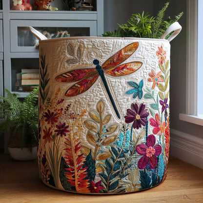 Dragonfly Bloom Quilted Laundry Basket NCU0PTT2559