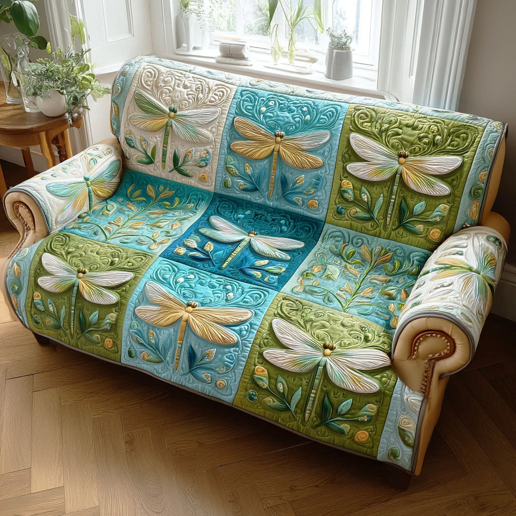Dragonfly Bloom Quilted Sofa Cover NCU0NTD1540