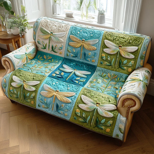 Dragonfly Bloom Quilted Sofa Cover NCU0NTD1540