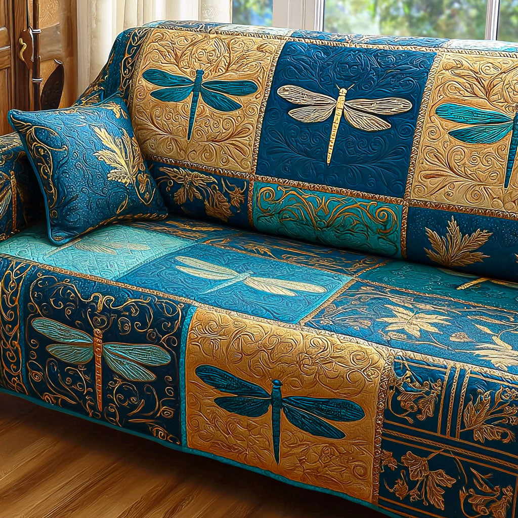 Dragonfly Breeze Quilted Sofa Cover NCU0NTD1541