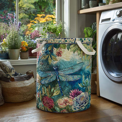 Dragonfly Charm Quilted Laundry Basket NCU0DV641