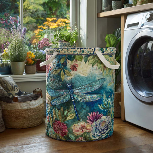 Dragonfly Charm Quilted Laundry Basket NCU0DV641