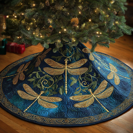 Dragonfly Dream Christmas Quilted Tree Skirt NCU0NTV423
