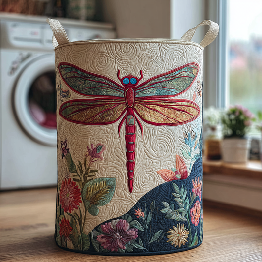 Dragonfly Fields Quilted Laundry Basket NCU0DDK1156