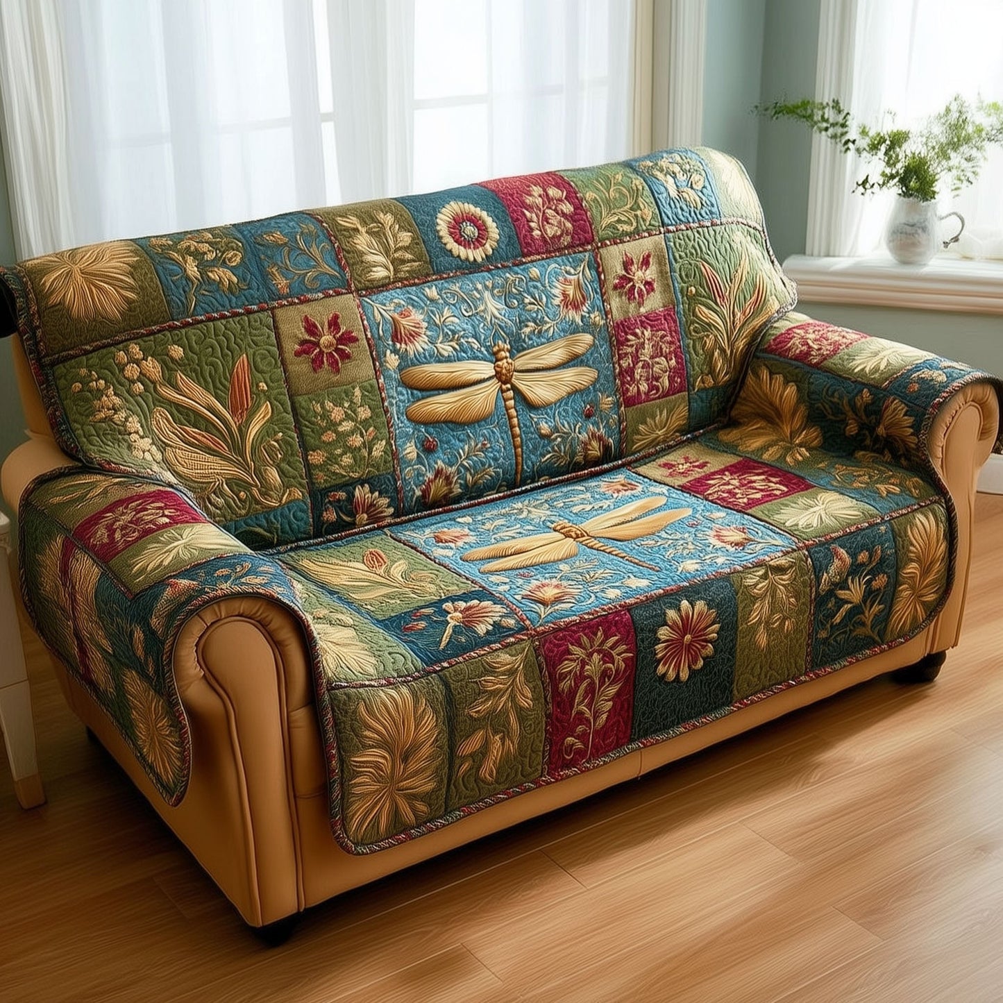 Dragonfly Fields Quilted Sofa Cover NCU0NTD1542
