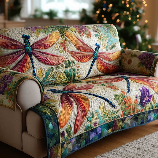 Dragonfly Garden Bloom Quilted Sofa Cover NCU0HTT159