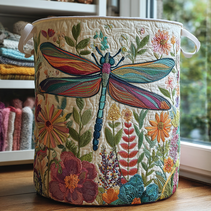 Dragonfly Garden Quilted Laundry Basket NCU0DDK1148