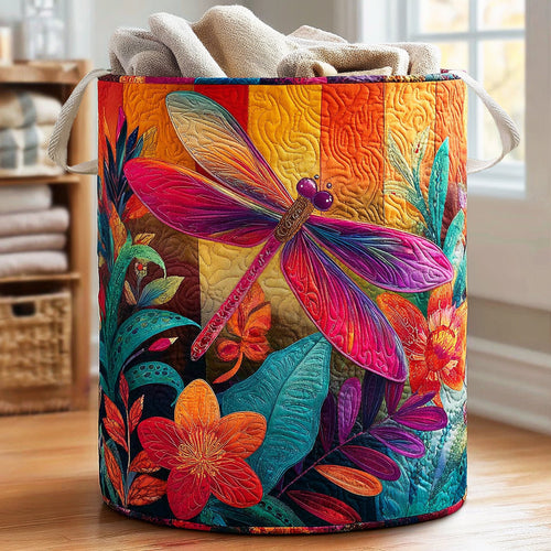 Dragonfly Garden Quilted Laundry Basket NCU0NNL052