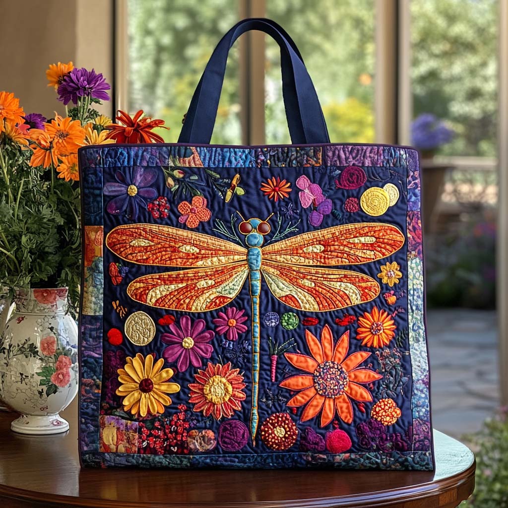 Dragonfly Glow Quilted Tote Bag NCU0NNT1955