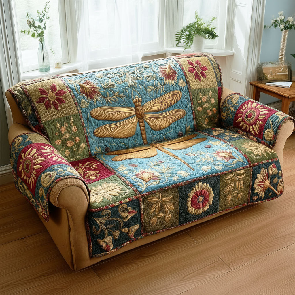 Dragonfly Harmony Quilted Sofa Cover NCU0NTD1538