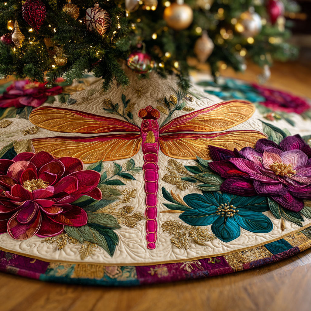 Dragonfly Horizon Christmas Quilted Tree Skirt NCU0DDK2048