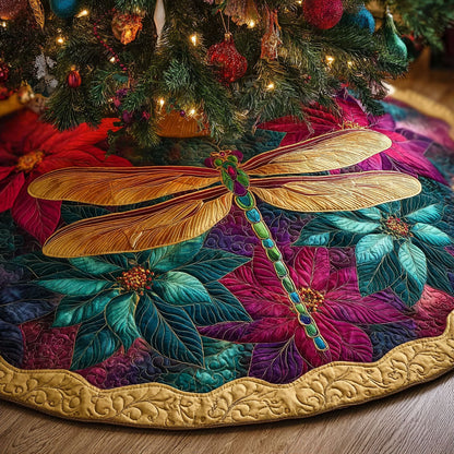 Dragonfly Light Christmas Quilted Tree Skirt NCU0DDK2047