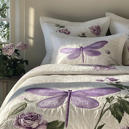 Dragonfly Magic 3-Piece Quilted Bedding Set NCU0DV1537