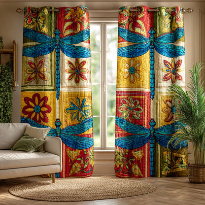 Dragonfly Meadow Calm Quilted Curtains NCU0NTD975