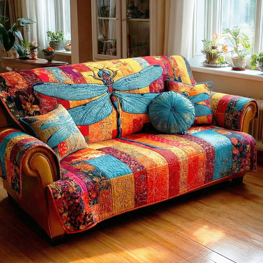 Dragonfly Meadow Quilted Sofa Cover NCU0NTD1536