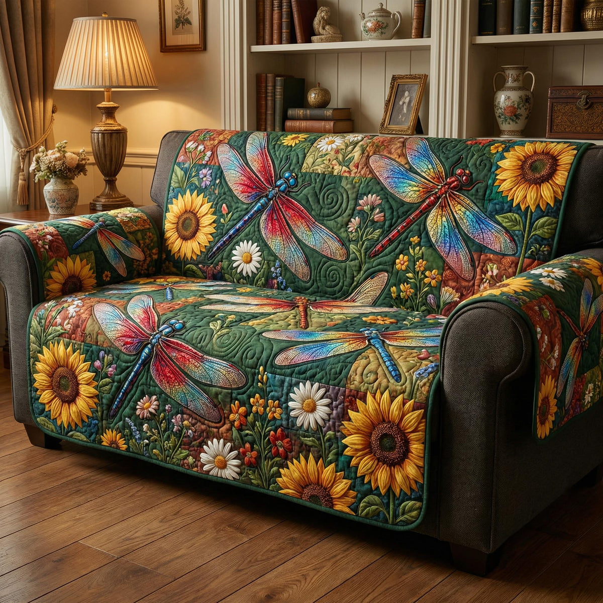 Dragonfly Meadow Quilted Sofa Cover NCU0NTD1626