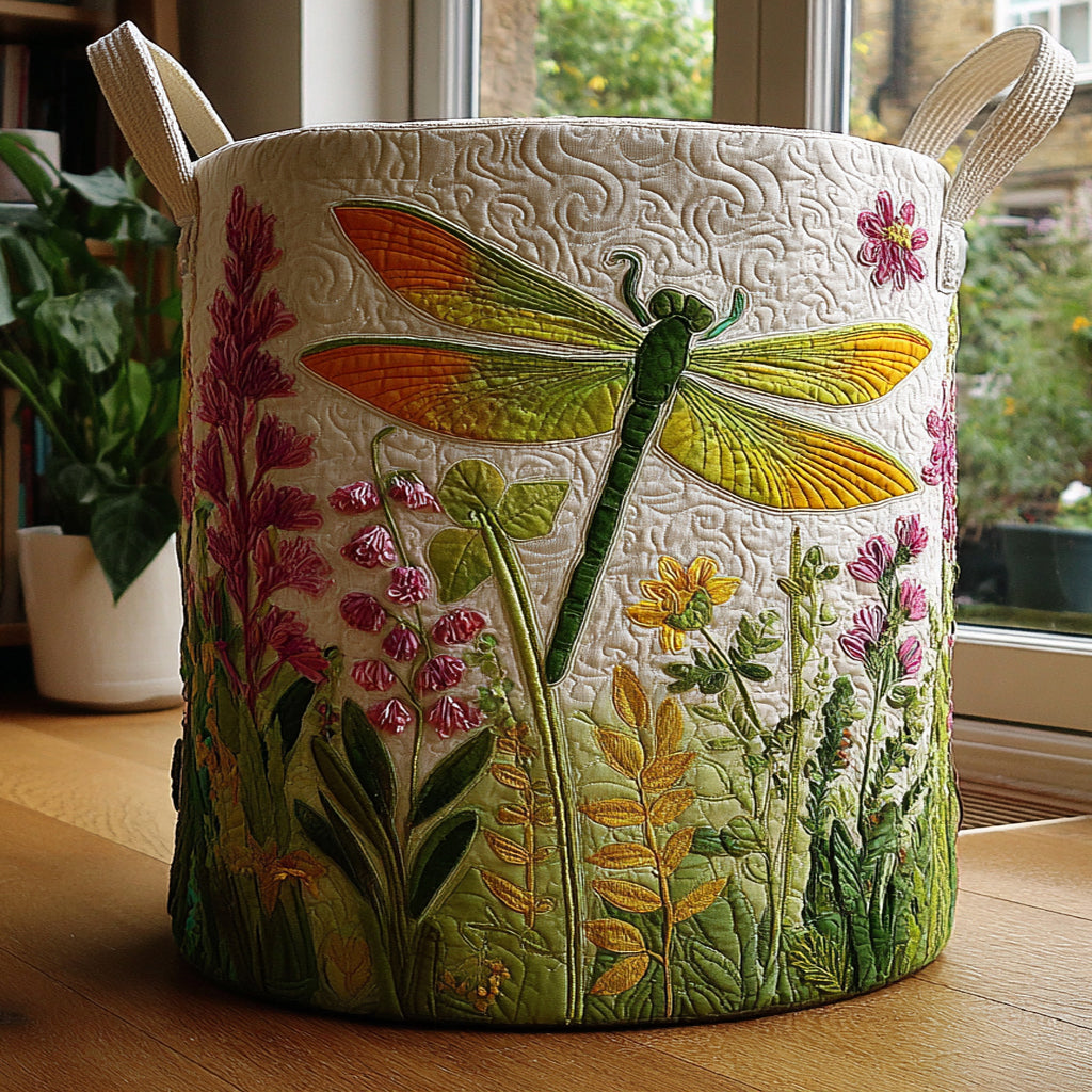 Dragonfly Mirage Quilted Laundry Basket NCU0DV1685