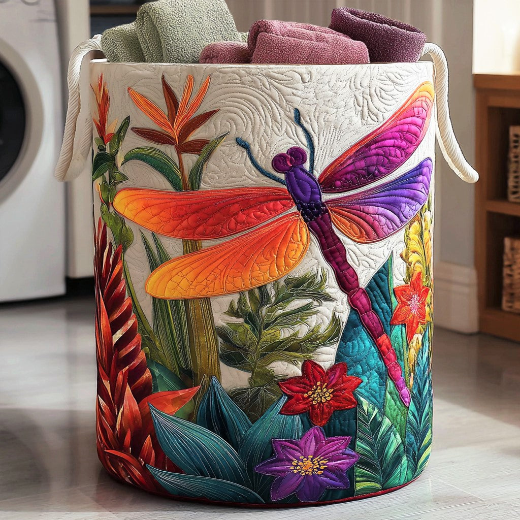 Dragonfly Serenity Quilted Laundry Basket NCU0NNL054