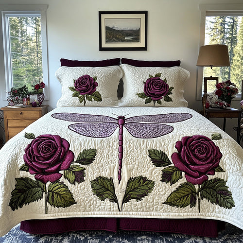 Dragonfly Spirit 3-Piece Quilted Bedding Set NCU0DV1542