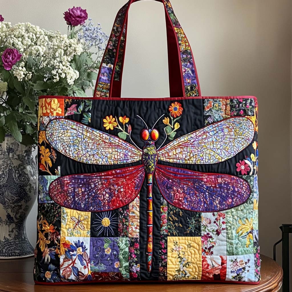 Dragonfly Spirit Quilted Tote Bag NCU0NNT1958