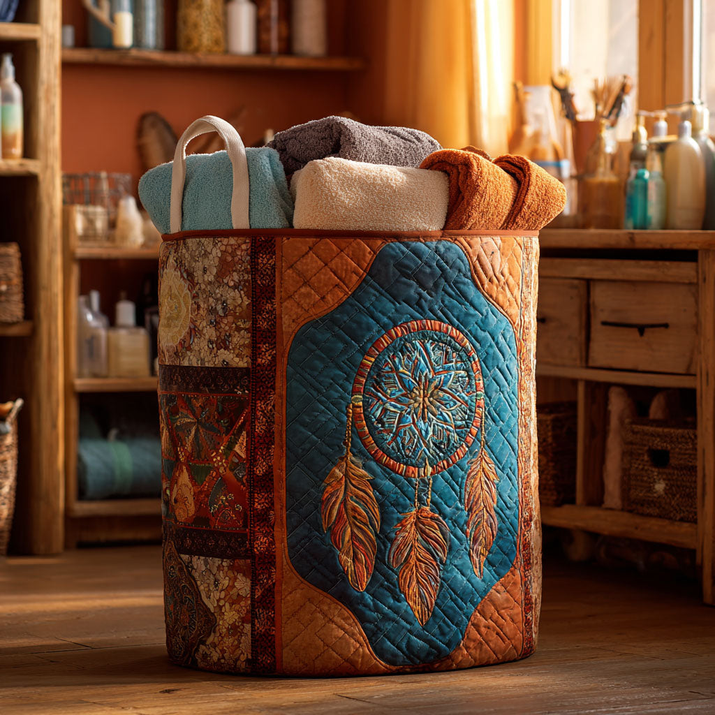 Dream Feathers Quilted Laundry Basket NCU0NTV519