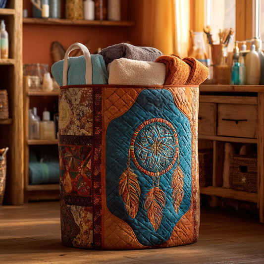 Dream Feathers Quilted Laundry Basket NCU0NTV519