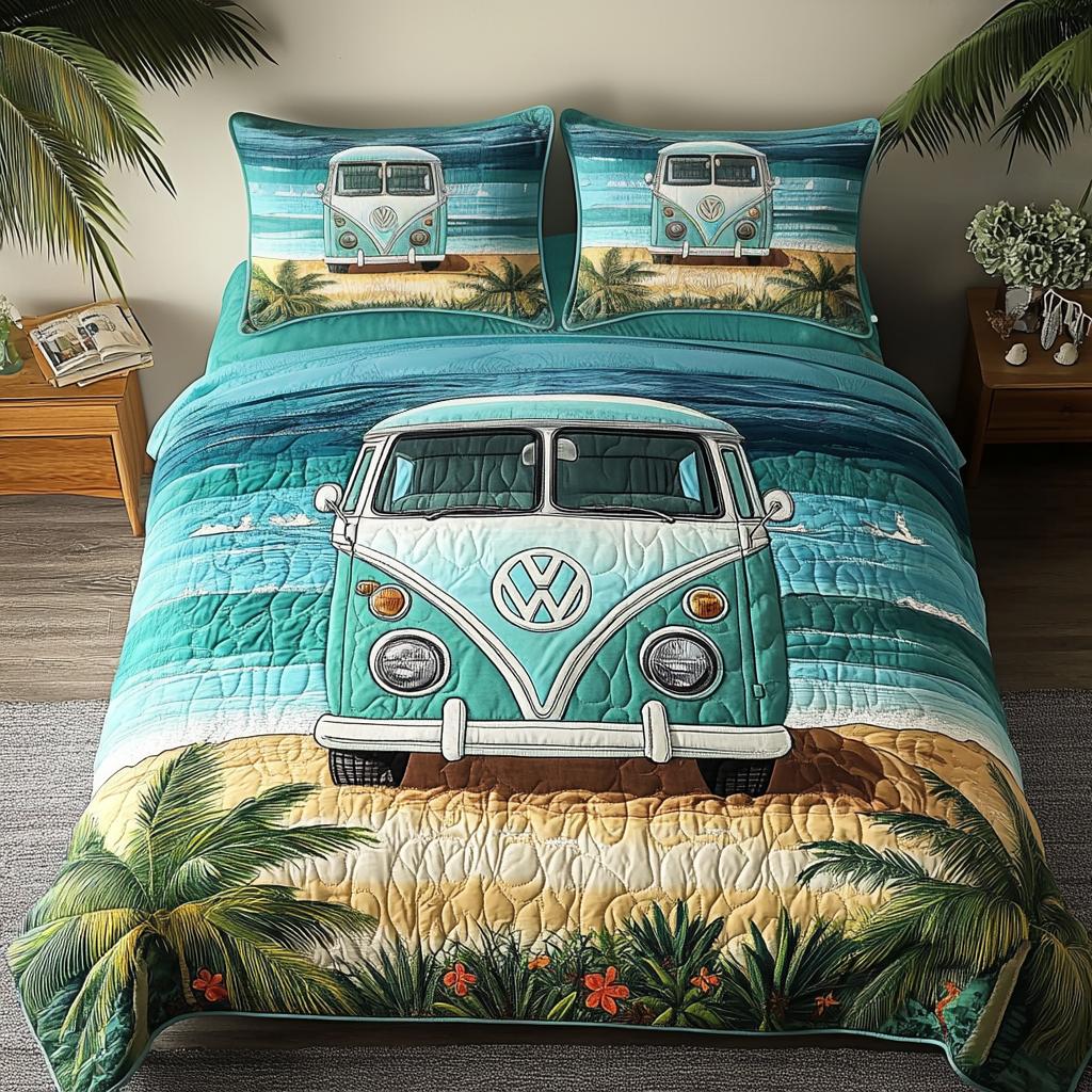 Dream Vibes 3-Piece Quilted Bedding Set NCU0NVH439