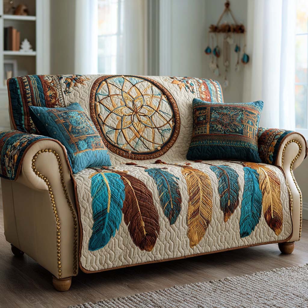 Dreamcatcher Aura Quilted Sofa Cover NCU0NNL228