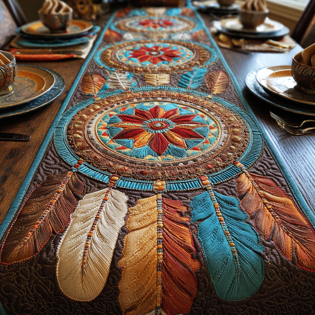 Dreamcatcher Dawn Quilted Table Runner NCU0NTD837 – Quiltnest