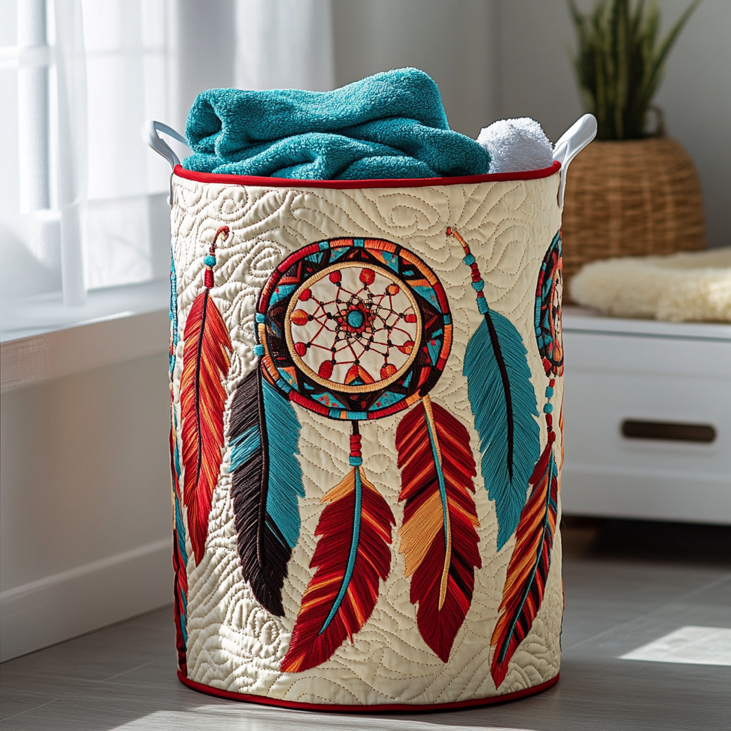 Dreamcatcher Grace Quilted Laundry Basket NCU0DDK1394