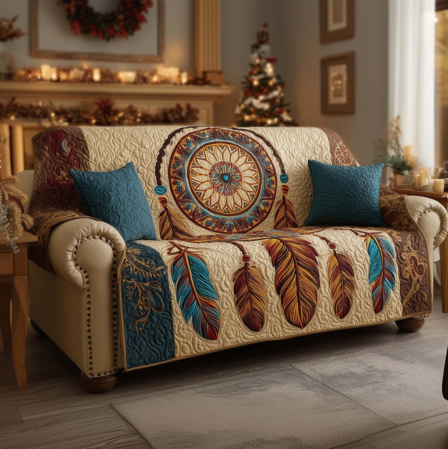 Dreamcatcher Harmony Quilted Sofa Cover NCU0NNL227