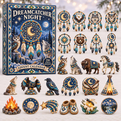 CHRISTMAS KICKOFF 40% OFF - Dreamcatcher Night Advent Calendar 2026 - 24-Day Festive Countdown, Acrylic Charms Blind Box - Gift For Family and Friends AC0TD002