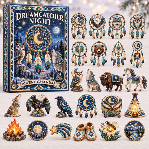 CHRISTMAS KICKOFF 40% OFF - Dreamcatcher Night Advent Calendar 2026 - 24-Day Festive Countdown, Acrylic Charms Blind Box - Gift For Family and Friends AC0TD002