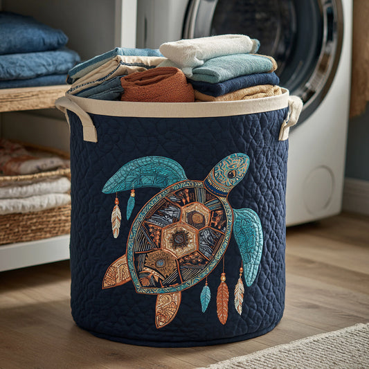 Dreamcatcher Turtle Basket Quilted Laundry Basket NCU0HNH223