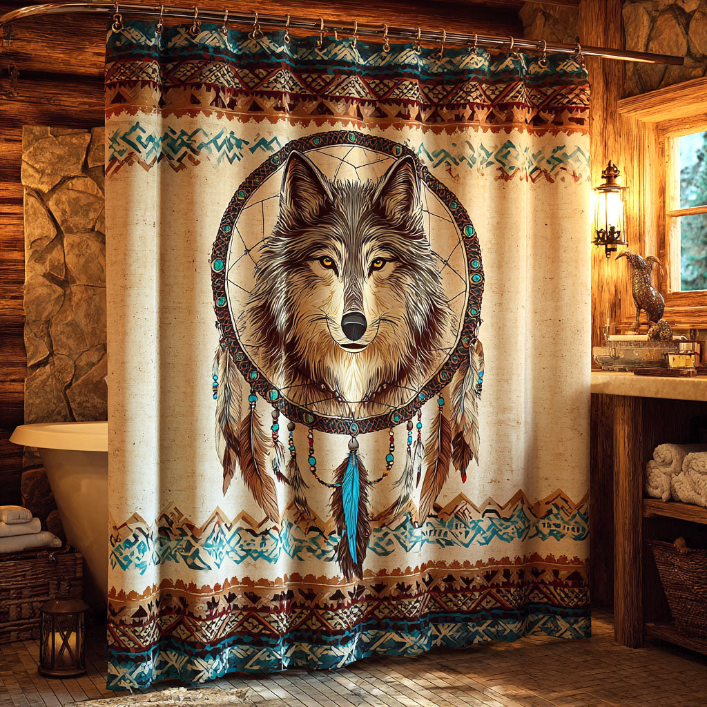 Dreamcatcher Wolf Shower Curtain NCU0NTV889