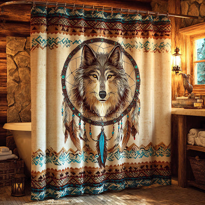 Dreamcatcher Wolf Shower Curtain NCU0NTV889